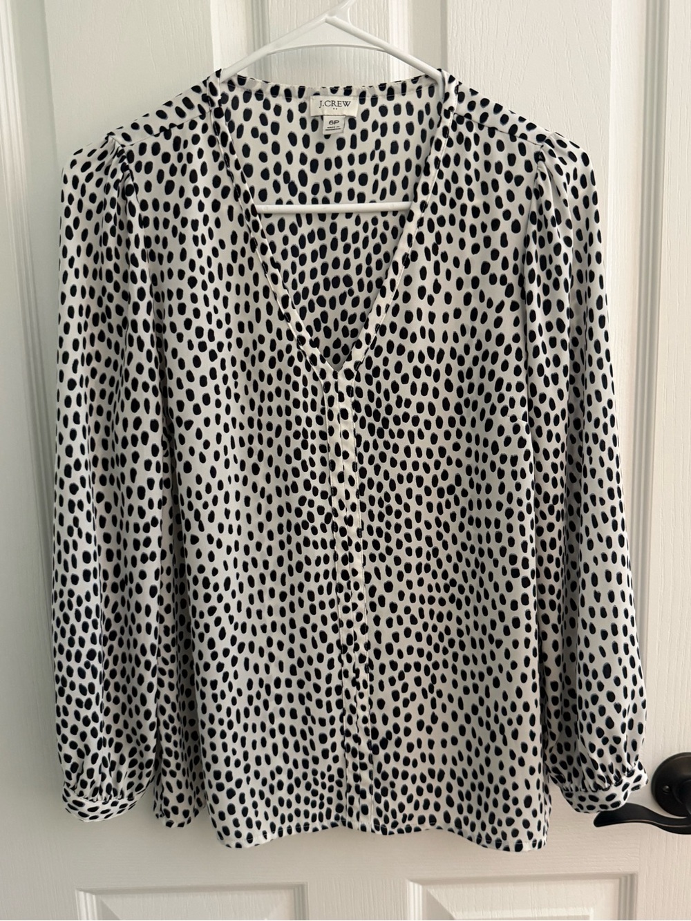 J. Crew Leopard Print Long Sleeved Blouse - size 6P